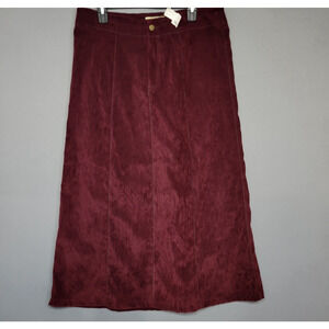 Wild Cat Maxi Long Skirt Womens XL Burgundy Long Zig Zag Stitched Accent Modest